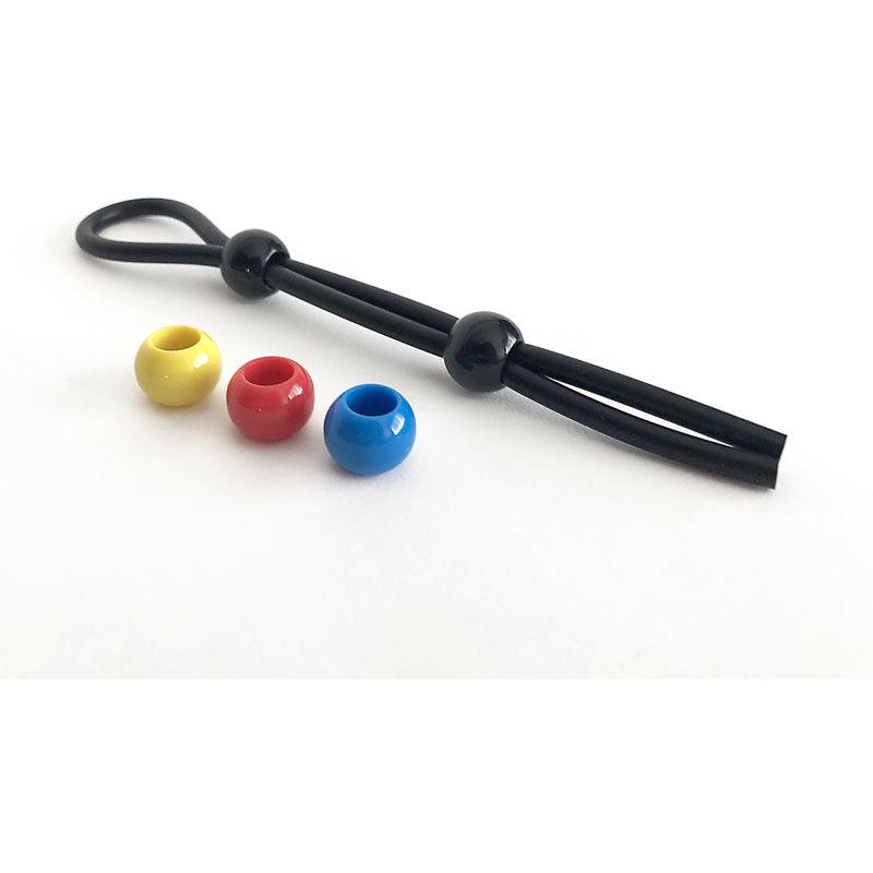 Boneyard Cock Leash Double - Black Adjustable Cock Lasso Ring - BY0466