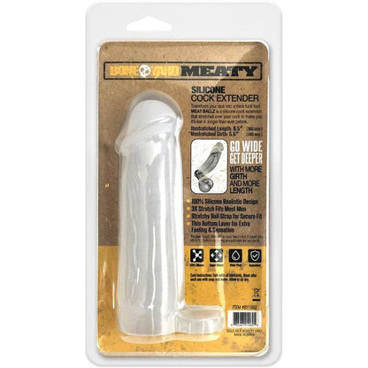 Boneyard Meaty Cock Extender - Clear - Clear Penis Extender Sleeve - BY1062