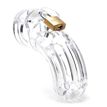 The Curve Chastity Cock Cage Kit - Clear - Clear 3.75 Inch Cock Cage Kit - CRV-CLR