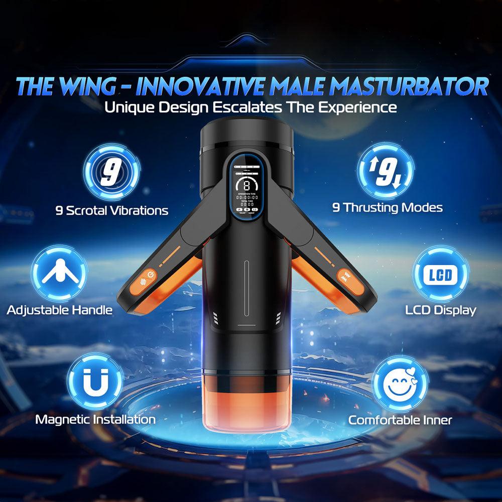 CyberSkin The Wing - Black USB Rechargeable Thrusting & Massaging Auto Masturbator with Heater - CS-TW-BLK