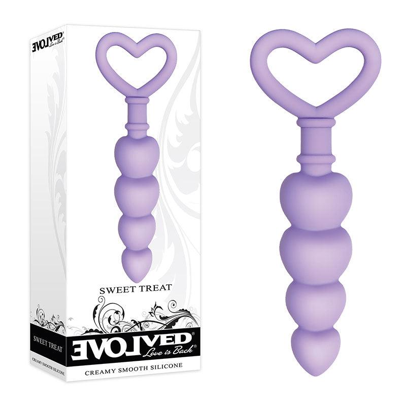 Evolved Sweet Treat - Purple 11.5 cm Beaded Butt Plug with Handle - EN-BP-6467-2