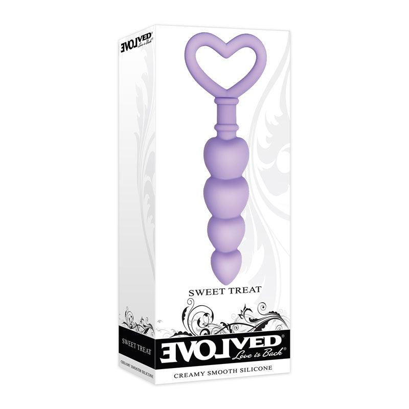 Evolved Sweet Treat - Purple 11.5 cm Beaded Butt Plug with Handle - EN-BP-6467-2