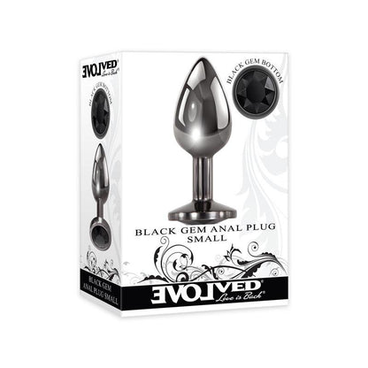 Evolved Black Gem Anal Plug - Small - Metallic 7.1 cm Small Butt Plug with Black Gem Base - EN-BP-8584-2