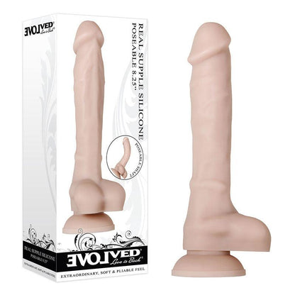 Evolved Real Supple Silicone Poseable 8.25'' - Flesh 21 cm Poseable Silicone Dong - EN-DD-5897-2