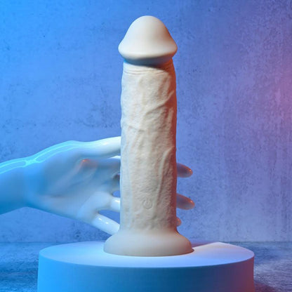 Evolved 7'' GIRTHY VIBRATING DONG LIGHT - Flesh 17.8 cm USB Rechargeable Vibrating Dong - EN-RD-2734-2