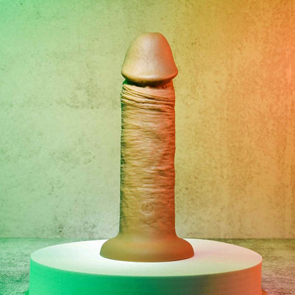 Evolved 6'' VIBRATING DONG DARK - Brown 15.2 cm USB Rechargeable Vibrating Dong - EN-RD-2765-2