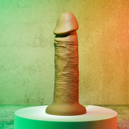 Evolved 6'' VIBRATING DONG DARK - Brown 15.2 cm USB Rechargeable Vibrating Dong - EN-RD-2765-2