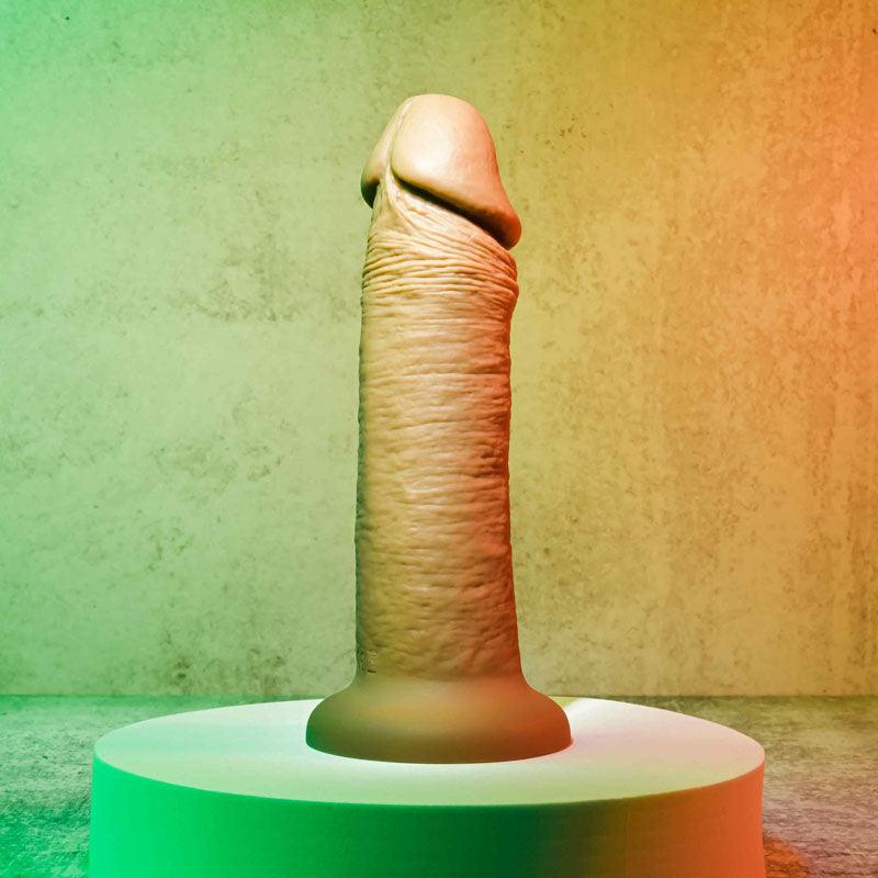 Evolved 6'' VIBRATING DONG DARK - Brown 15.2 cm USB Rechargeable Vibrating Dong - EN-RD-2765-2