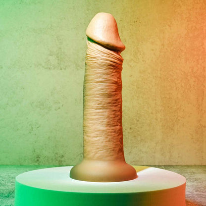 Evolved 6'' VIBRATING DONG DARK - Brown 15.2 cm USB Rechargeable Vibrating Dong - EN-RD-2765-2