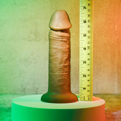 Evolved 6'' VIBRATING DONG DARK - Brown 15.2 cm USB Rechargeable Vibrating Dong - EN-RD-2765-2