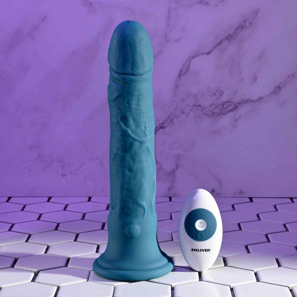 Evolved TSUNAMI - Blue 18.4 cm USB Rechargeable Vibrating Dong with Remote Control - EN-RD-4820-2