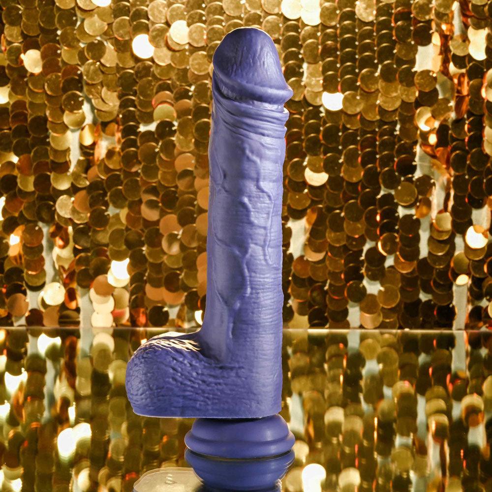 Evolved PLEASURE RIDER - Blue 22.2 cm USB Rechargeable Vibrating & Thrusting Dong with Remote - EN-RD-4844-2