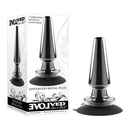 Evolved ADVANCED METAL PLUG - Black Chrome 13.8 cm USB Rechargeable Vibrating Butt Plug - EN-RS-1089-2