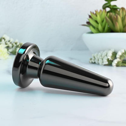 Evolved ADVANCED METAL PLUG - Black Chrome 13.8 cm USB Rechargeable Vibrating Butt Plug - EN-RS-1089-2