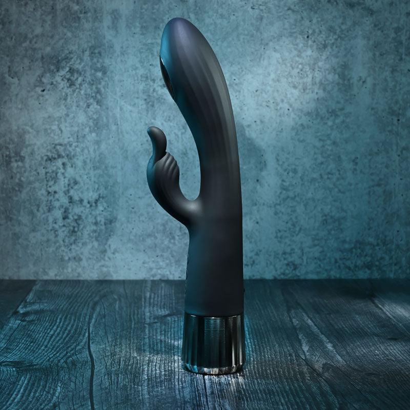 Evolved Heat Up & Chill - Black 24.1 cm USB Rechargeable Heating & Cooling Rabbit Vibrator - EN-RS-1171-2