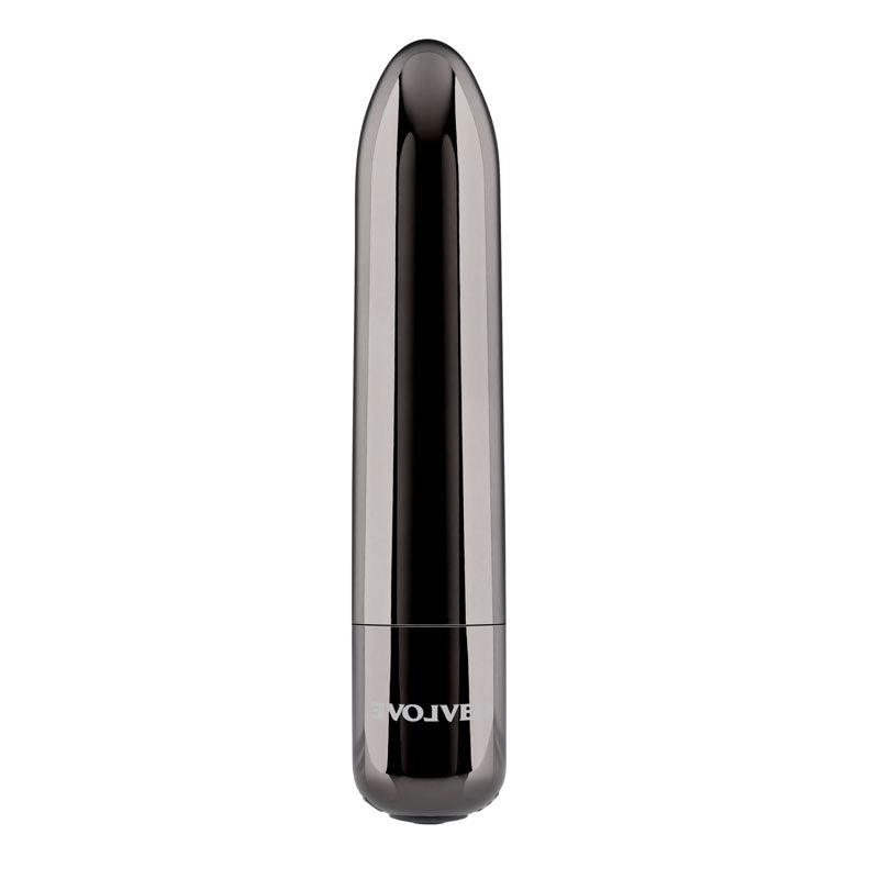 Evolved REAL SIMPLE - Black Chrome 10 cm USB Rechargeable Bullet - EN-RS-1249-2