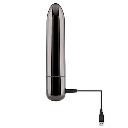 Evolved REAL SIMPLE - Black Chrome 10 cm USB Rechargeable Bullet - EN-RS-1249-2