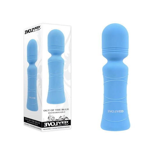 Evolved Out Of The Blue - Blue 10.5 cm USB Rechargeable Mini Massager Wand - EN-RS-1577-2