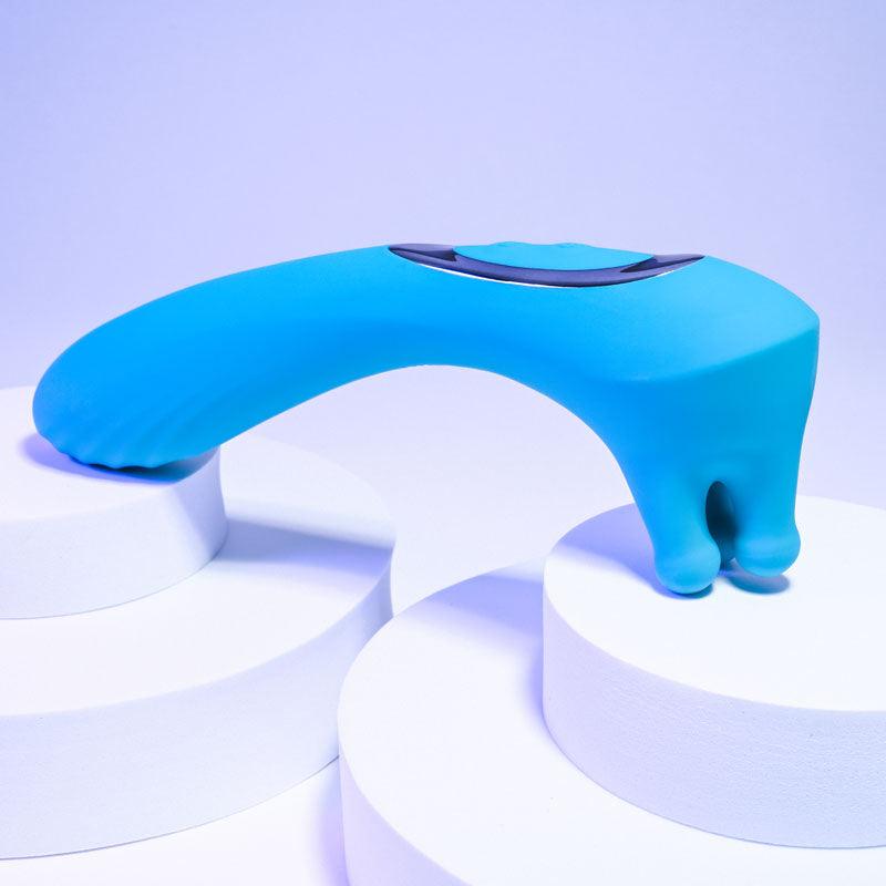 Evolved HEADS OR TAILS - Blue 19.3 cm USB Rechargeable Dual Ended Massager - EN-RS-1683-2