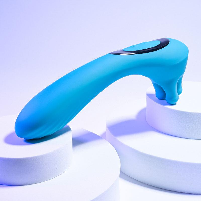 Evolved HEADS OR TAILS - Blue 19.3 cm USB Rechargeable Dual Ended Massager - EN-RS-1683-2