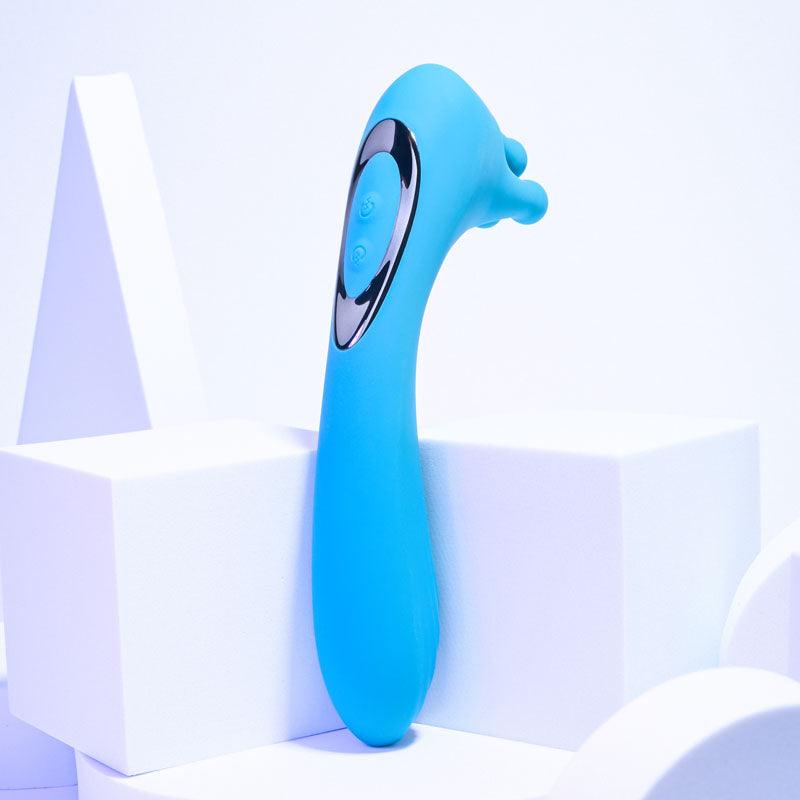 Evolved HEADS OR TAILS - Blue 19.3 cm USB Rechargeable Dual Ended Massager - EN-RS-1683-2