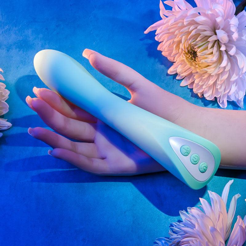 Evolved COME WITH ME - Teal 20.3 cm USB Rechargeable Vibrator with Flicking Head - EN-RS-1782-2