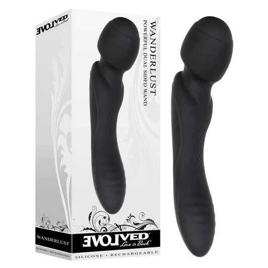 Evolved Wanderlust - Black USB Rechargeable Double Ended Massager Wand - EN-RS-2230-2