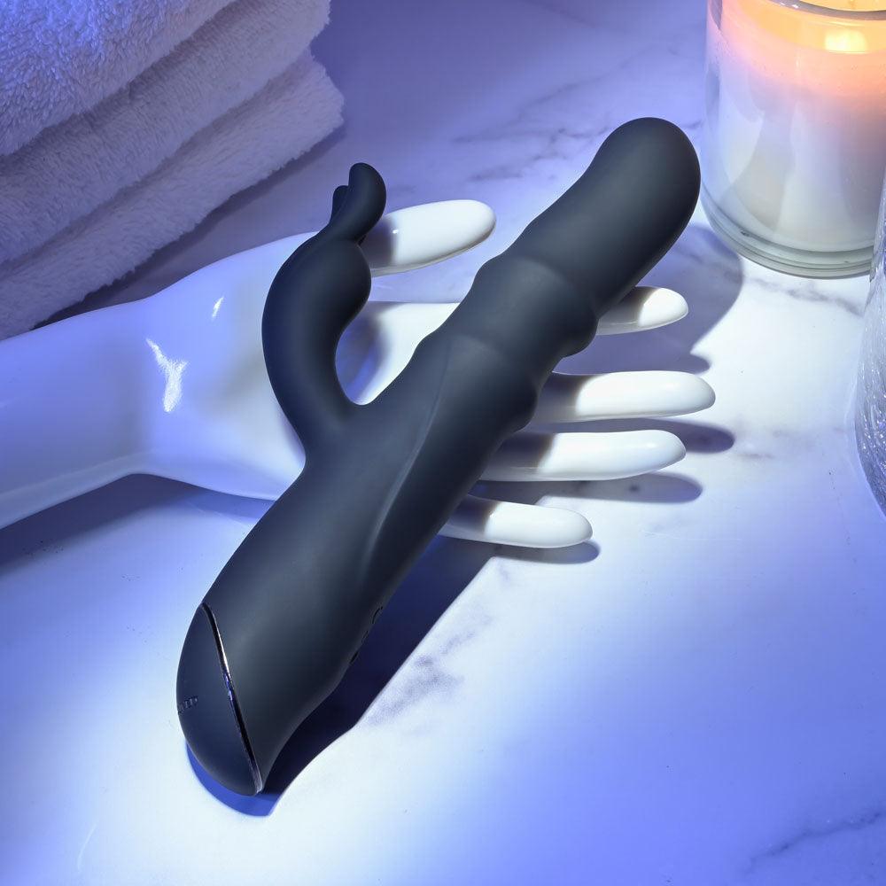 Evolved RINGMASTER - Black 23.1 cm USB Rechargeable Rabbit Vibrator - EN-RS-3014-2