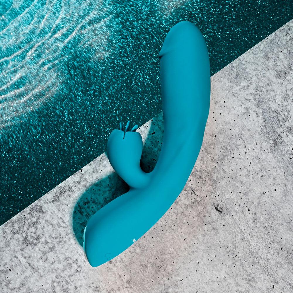 Evolved FIERCE FLICKER - Blue 19.5 cm USB Rechargeable Rabbit Flicker Vibrator - EN-RS-3106-2