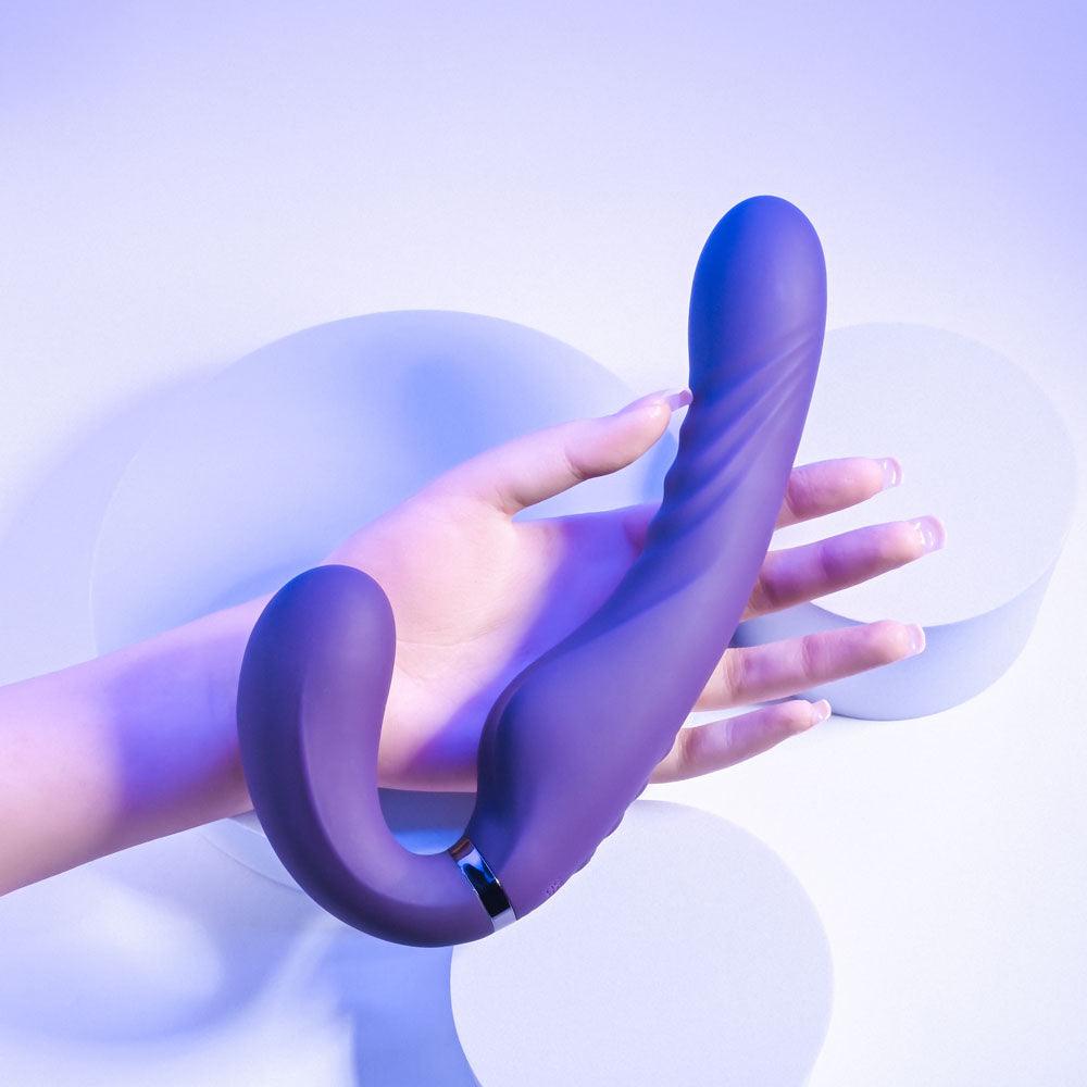 Evolved SHARE THE LOVE - Purple 22.9 cm USB Rechargeable Inflatable Strapless Strap-On - EN-RS-3922-2