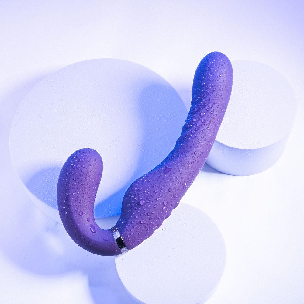 Evolved SHARE THE LOVE - Purple 22.9 cm USB Rechargeable Inflatable Strapless Strap-On - EN-RS-3922-2