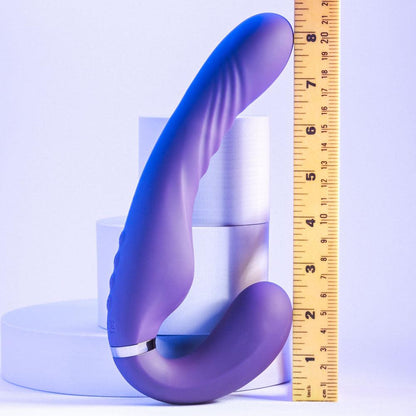 Evolved SHARE THE LOVE - Purple 22.9 cm USB Rechargeable Inflatable Strapless Strap-On - EN-RS-3922-2