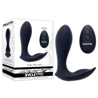 Evolved TAKE ME OUT - Black USB Rechargeable Wearable Vibrator with Remote Control - EN-RS-4080-2