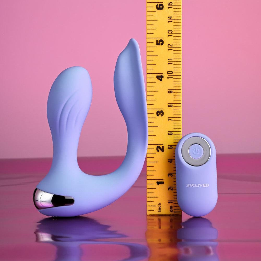 Evolved EVERY WAY PLAY - Purple 12.8 cm USB Rechargeable Rabbit Vibrator with Wireless Remote Control - EN-RS-4561-2