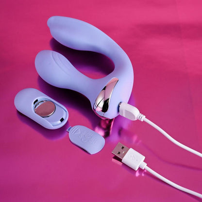 Evolved EVERY WAY PLAY - Purple 12.8 cm USB Rechargeable Rabbit Vibrator with Wireless Remote Control - EN-RS-4561-2