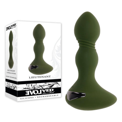 Evolved LIEUTENANT - Green 12.2 cm USB Rechargeable Vibrating Butt Plug - EN-RS-4882-2