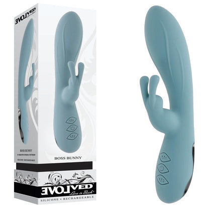 Evolved BOSS BUNNY - Baby Blue 20.1 cm USB Rechargeable Rabbit Vibrator - EN-RS-4950-2