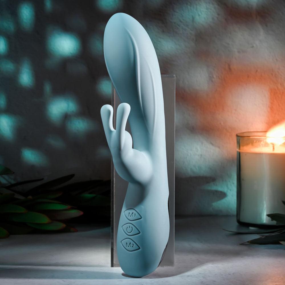 Evolved BOSS BUNNY - Baby Blue 20.1 cm USB Rechargeable Rabbit Vibrator - EN-RS-4950-2