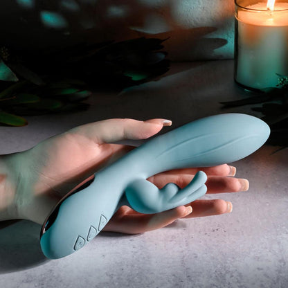 Evolved BOSS BUNNY - Baby Blue 20.1 cm USB Rechargeable Rabbit Vibrator - EN-RS-4950-2