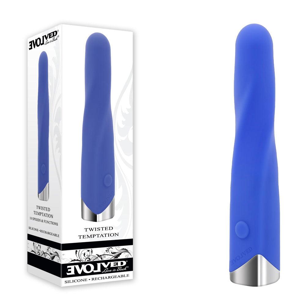 Evolved TWISTED TEMPTATION - Blue 12 cm USB Rechargeable Bullet - EN-RS-4981-2