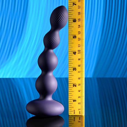 Evolved PLEASURE ORBIT - Navy Blue 17.8 cm USB Rechargeable Twirling & Vibrating Anal Beads with Remote - EN-RS-5438-2