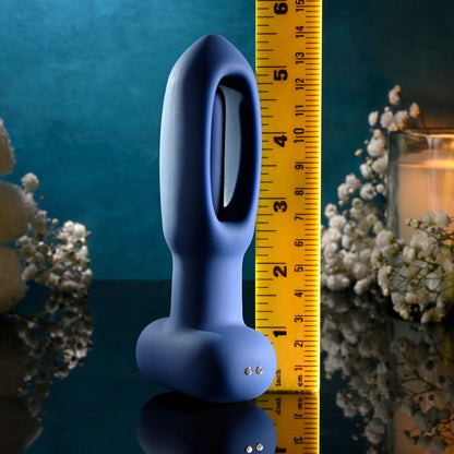 Evolved THE FLAPPER - Blue 14 cm USB Rechargeable Vibrating and Flapping Butt Plug with Remote - EN-RS-5445-2