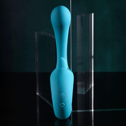 Evolved HOW MANY LICKS - Blue 17.8 cm USB Rechargeable Vibrator with Flicking Stimulator - EN-RS-5858-2