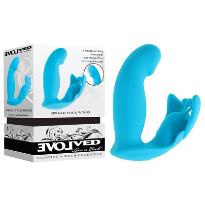 Evolved SPREAD YOUR WINGS - Blue USB Rechargeable Wearable Butterfly Vibrator - EN-RS-6060-2