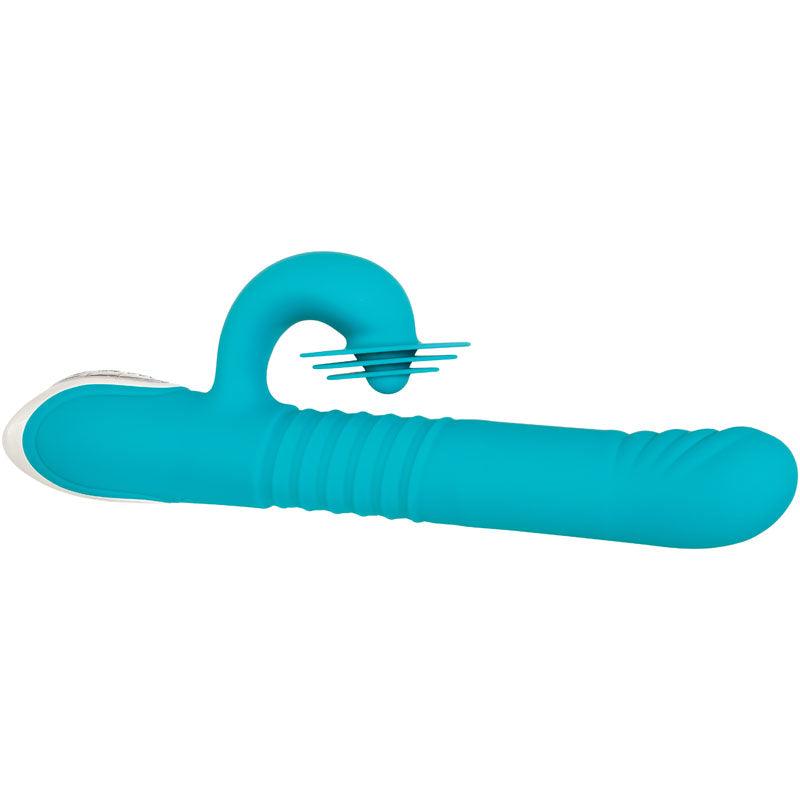 Evolved The Show Stopper - Teal 23.5 cm USB Rechargeable Thrusting Rabbit Vibrator - EN-RS-6450-2