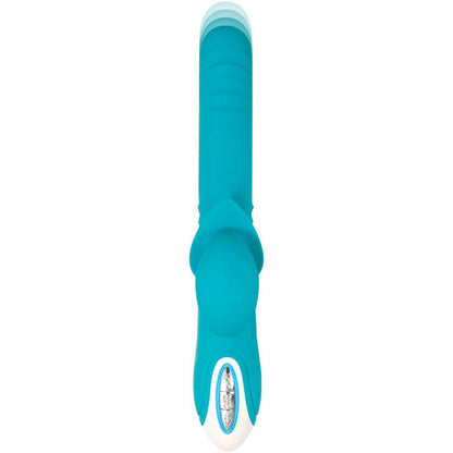 Evolved The Show Stopper - Teal 23.5 cm USB Rechargeable Thrusting Rabbit Vibrator - EN-RS-6450-2