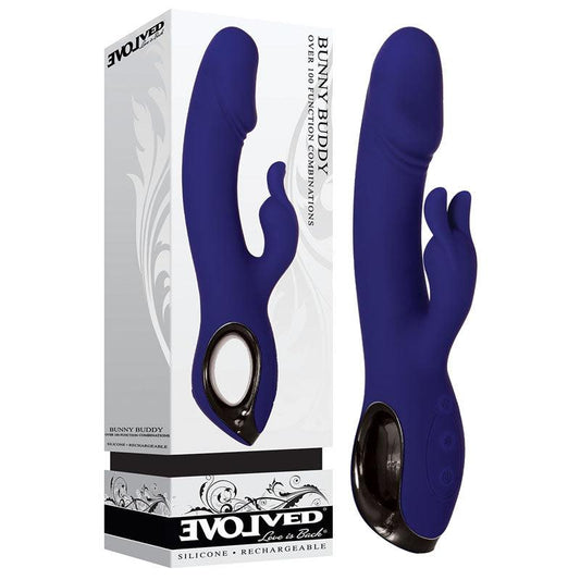 Evolved Bunny Buddy - Blue 22.2 cm USB Rechargeable Rabbit Vibrator - EN-RS-6634-2