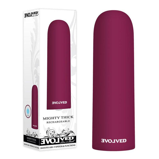 Evolved Mighty Thick - Burgundy Red 9 cm USB Rechargeable Bullet - EN-RS-7624-2