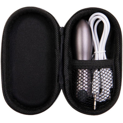 Evolved Travel-Gasm - Gray 9 cm USB Rechargeable Bullet with Travel Case - EN-RS-7693-2