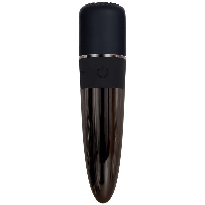 Evolved Tiny Treasures - Black Chrome USB Rechargeable Mini Massager with Attachable Heads - EN-RS-7860-2